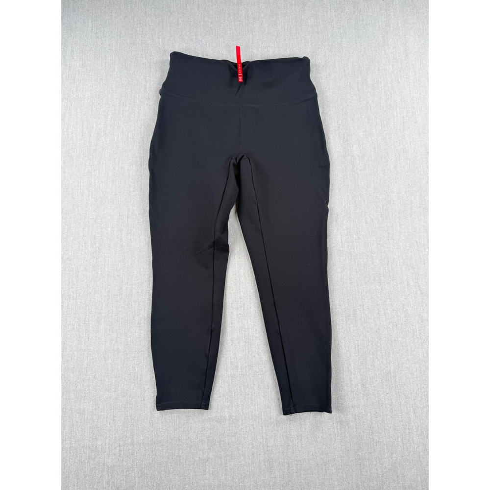 Spanx Black High Waisted Petite Leggings Size Medium Side Slit Ankle Pants